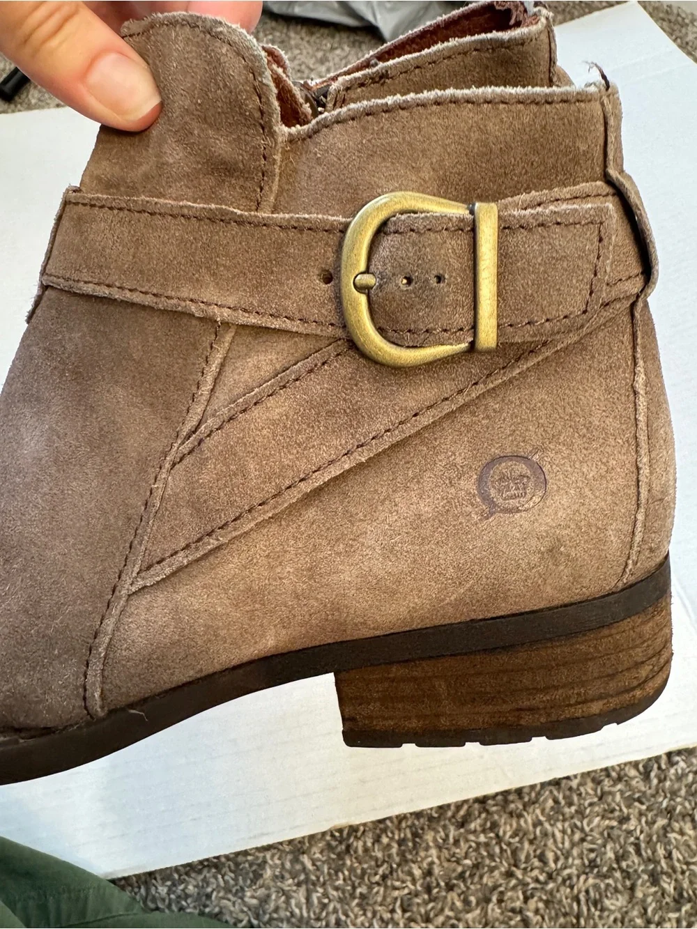 Born Brown Leather Distressed Ankle Boots Womens 8 Boho Fall Chunky Lug Casual